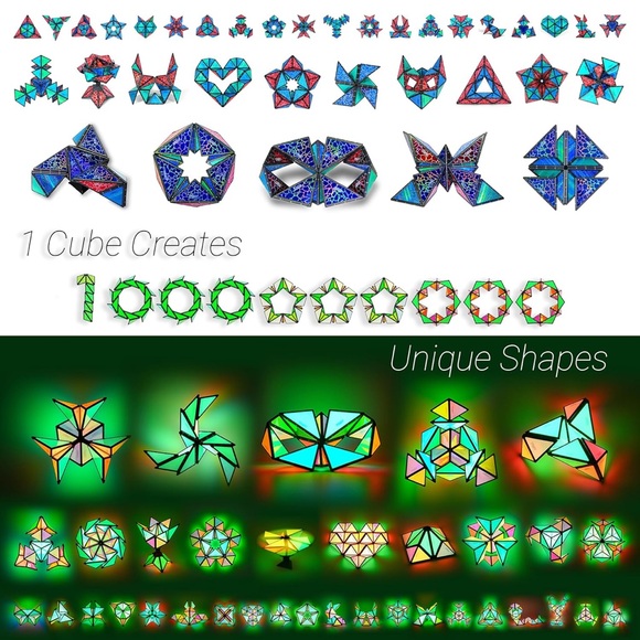 TOSY Magnet Pyramid Stone - 1 Cube Transforms into 1 Billion Shapes, 12 Pieces, - Picture 2 of 13